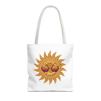 Load image into Gallery viewer, Summer Vibes Tote Bag made of durable fabric with color straps
