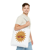 Load image into Gallery viewer, Summer Vibes Tote Bag made of durable fabric with color straps
