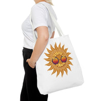 Load image into Gallery viewer, Summer Vibes Tote Bag made of durable fabric with color straps
