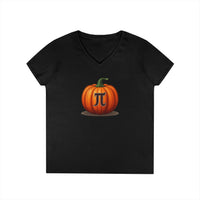 Load image into Gallery viewer, Pumpkin Pi Ladies' V-Neck Cotton T-Shirt
