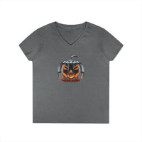 Load image into Gallery viewer, Glass Pumpkin Ladies' V-Neck T-Shirt
