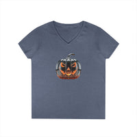 Load image into Gallery viewer, Glass Pumpkin Ladies' V-Neck T-Shirt
