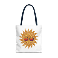 Load image into Gallery viewer, Summer Vibes Tote Bag made of durable fabric with color straps
