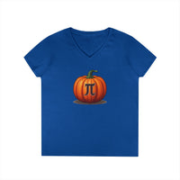 Load image into Gallery viewer, Pumpkin Pi Ladies' V-Neck Cotton T-Shirt

