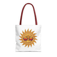 Load image into Gallery viewer, Summer Vibes Tote Bag made of durable fabric with color straps
