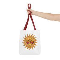 Load image into Gallery viewer, Summer Vibes Tote Bag made of durable fabric with color straps

