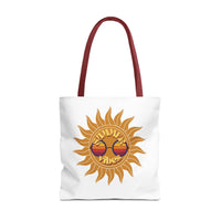 Load image into Gallery viewer, Summer Vibes Tote Bag made of durable fabric with color straps
