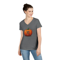 Load image into Gallery viewer, Pumpkin Pi Ladies' V-Neck Cotton T-Shirt
