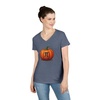 Load image into Gallery viewer, Pumpkin Pi Ladies' V-Neck Cotton T-Shirt
