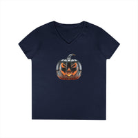 Load image into Gallery viewer, Glass Pumpkin Ladies' V-Neck T-Shirt
