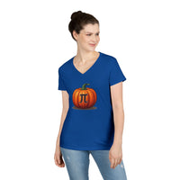 Load image into Gallery viewer, Pumpkin Pi Ladies' V-Neck Cotton T-Shirt
