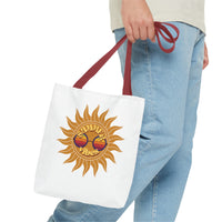 Load image into Gallery viewer, Summer Vibes Tote Bag made of durable fabric with color straps
