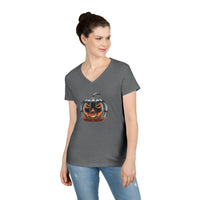 Load image into Gallery viewer, Glass Pumpkin Ladies' V-Neck T-Shirt
