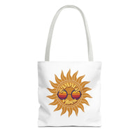Load image into Gallery viewer, Summer Vibes Tote Bag made of durable fabric with color straps
