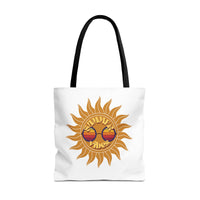 Load image into Gallery viewer, Summer Vibes Tote Bag made of durable fabric with color straps
