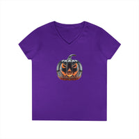 Load image into Gallery viewer, Glass Pumpkin Ladies' V-Neck T-Shirt

