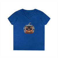 Load image into Gallery viewer, Glass Pumpkin Ladies' V-Neck T-Shirt

