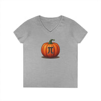 Load image into Gallery viewer, Pumpkin Pi Ladies' V-Neck Cotton T-Shirt
