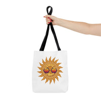 Load image into Gallery viewer, Summer Vibes Tote Bag made of durable fabric with color straps
