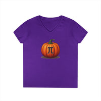 Load image into Gallery viewer, Pumpkin Pi Ladies' V-Neck Cotton T-Shirt
