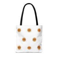 Load image into Gallery viewer, Summer Vibes Tote Bag made of durable fabric with color straps

