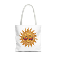 Load image into Gallery viewer, Summer Vibes Tote Bag made of durable fabric with color straps
