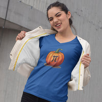 Load image into Gallery viewer, Pumpkin Pi Ladies' V-Neck Cotton T-Shirt
