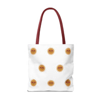 Load image into Gallery viewer, Summer Vibes Tote Bag made of durable fabric with color straps
