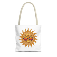Load image into Gallery viewer, Summer Vibes Tote Bag made of durable fabric with color straps
