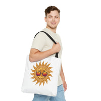 Load image into Gallery viewer, Summer Vibes Tote Bag made of durable fabric with color straps
