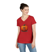 Load image into Gallery viewer, Pumpkin Pi Ladies' V-Neck Cotton T-Shirt
