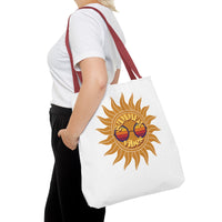 Load image into Gallery viewer, Summer Vibes Tote Bag made of durable fabric with color straps
