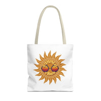 Load image into Gallery viewer, Summer Vibes Tote Bag made of durable fabric with color straps
