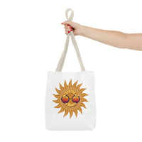 Load image into Gallery viewer, Summer Vibes Tote Bag made of durable fabric with color straps
