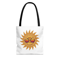 Load image into Gallery viewer, Summer Vibes Tote Bag made of durable fabric with color straps
