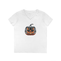 Load image into Gallery viewer, Glass Pumpkin Ladies' V-Neck T-Shirt
