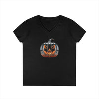 Load image into Gallery viewer, Glass Pumpkin Ladies' V-Neck T-Shirt

