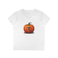 Load image into Gallery viewer, Pumpkin Pi Ladies' V-Neck Cotton T-Shirt
