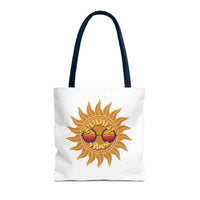 Load image into Gallery viewer, Summer Vibes Tote Bag made of durable fabric with color straps
