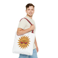 Load image into Gallery viewer, Summer Vibes Tote Bag made of durable fabric with color straps
