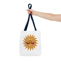 Load image into Gallery viewer, Summer Vibes Tote Bag made of durable fabric with color straps
