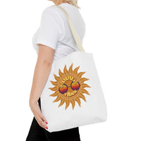 Load image into Gallery viewer, Summer Vibes Tote Bag made of durable fabric with color straps
