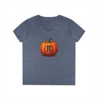 Load image into Gallery viewer, Pumpkin Pi Ladies' V-Neck Cotton T-Shirt
