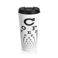 Load image into Gallery viewer, Eye See Coffee Stainless Steel Travel Mug, 15 oz. - The Pleasant Workshop
