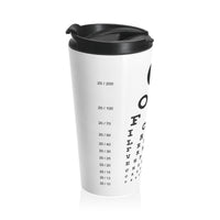 Load image into Gallery viewer, Eye See Coffee Stainless Steel Travel Mug, 15 oz. - The Pleasant Workshop
