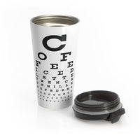 Load image into Gallery viewer, Eye See Coffee Stainless Steel Travel Mug, 15 oz. - The Pleasant Workshop
