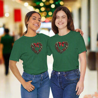 Load image into Gallery viewer, Heart Shaped Wreath Tee Short Sleeve Adult - Wear Your Heart On Your Wreath - The Pleasant Workshop
