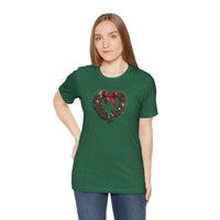 Load image into Gallery viewer, Heart Shaped Wreath Tee Short Sleeve Adult - Wear Your Heart On Your Wreath - The Pleasant Workshop
