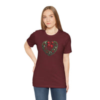 Load image into Gallery viewer, Heart Shaped Wreath Tee Short Sleeve Adult - Wear Your Heart On Your Wreath - The Pleasant Workshop
