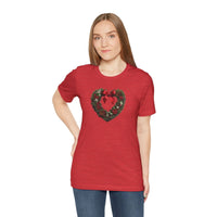 Load image into Gallery viewer, Heart Shaped Wreath Tee Short Sleeve Adult - Wear Your Heart On Your Wreath - The Pleasant Workshop
